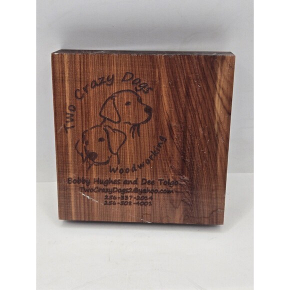 Two Crazy Dogs Cedar 4" x 4" Magnolia Carved Block Set of 3 - Picture 7 of 16